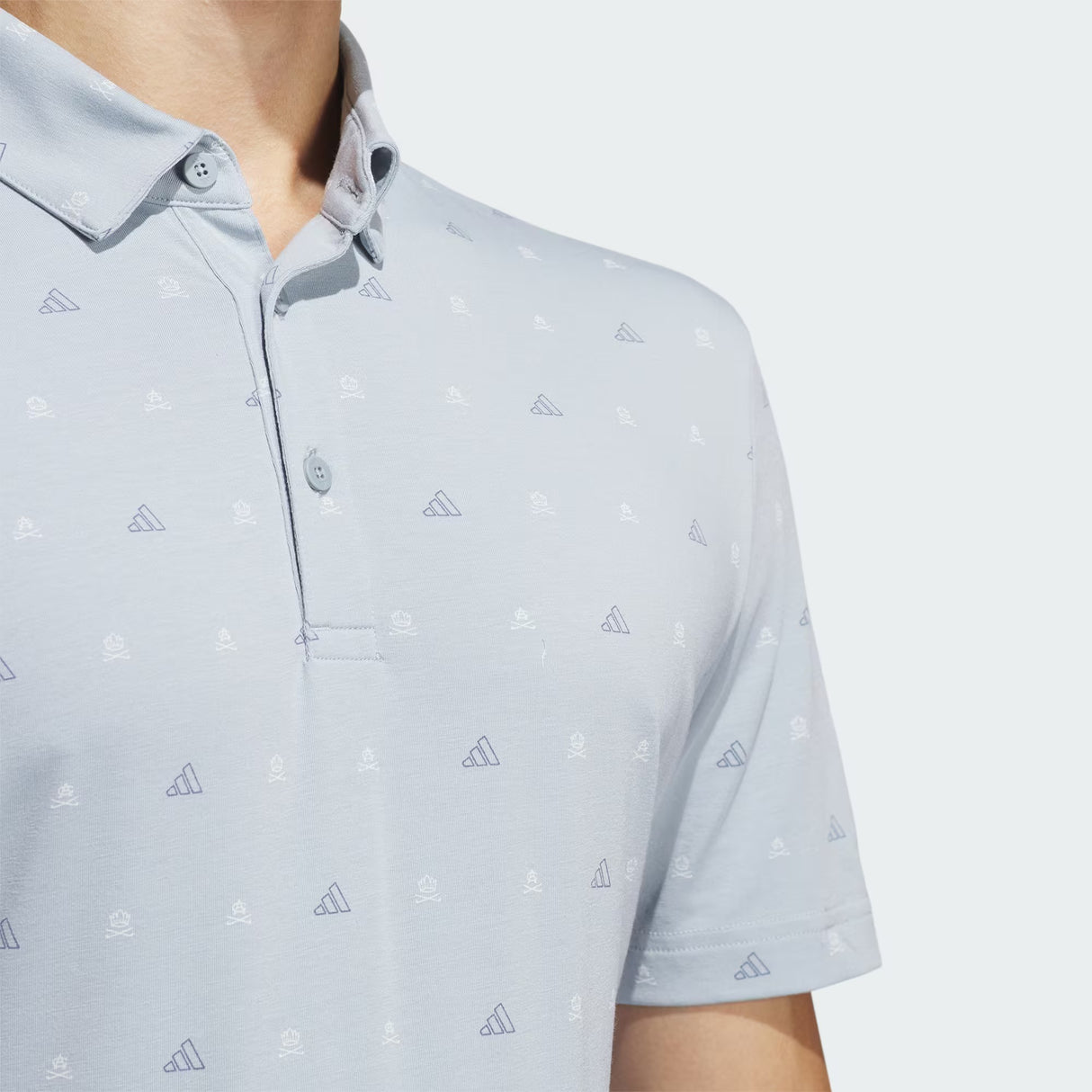 Adidas Go To Mini Crest Print Golf Polo Shirt