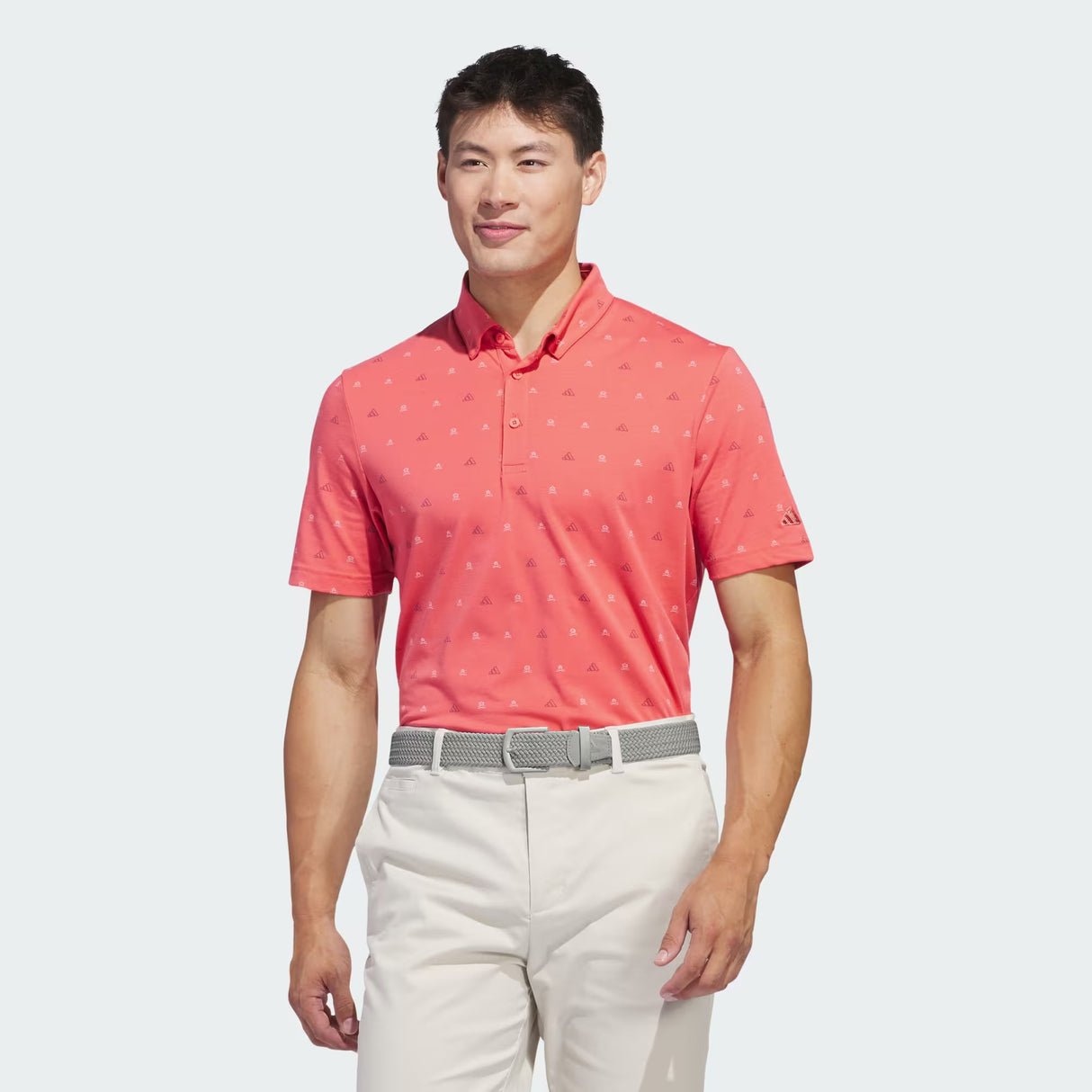Adidas Go To Mini Crest Print Golf Polo Shirt