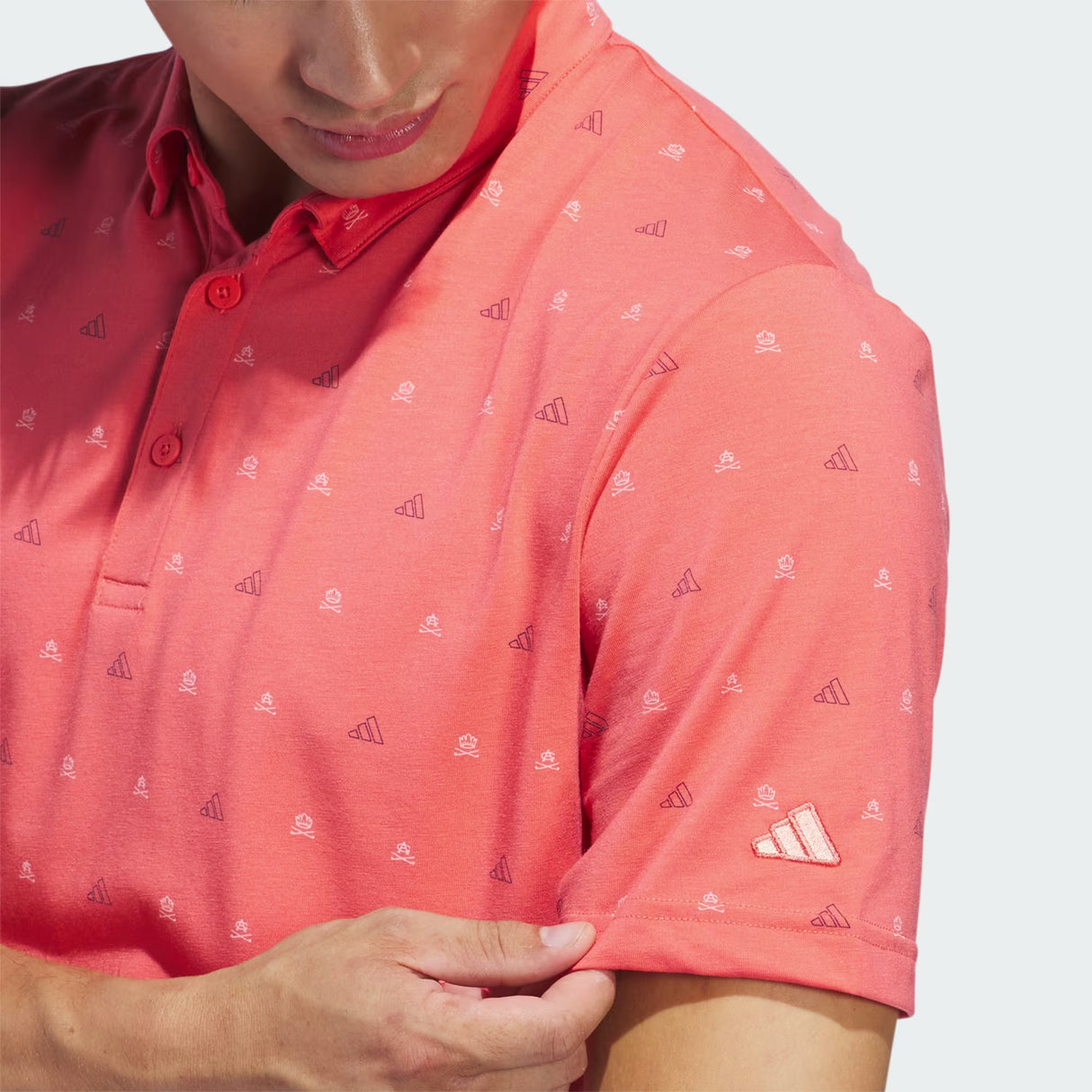 Adidas Go To Mini Crest Print Golf Polo Shirt