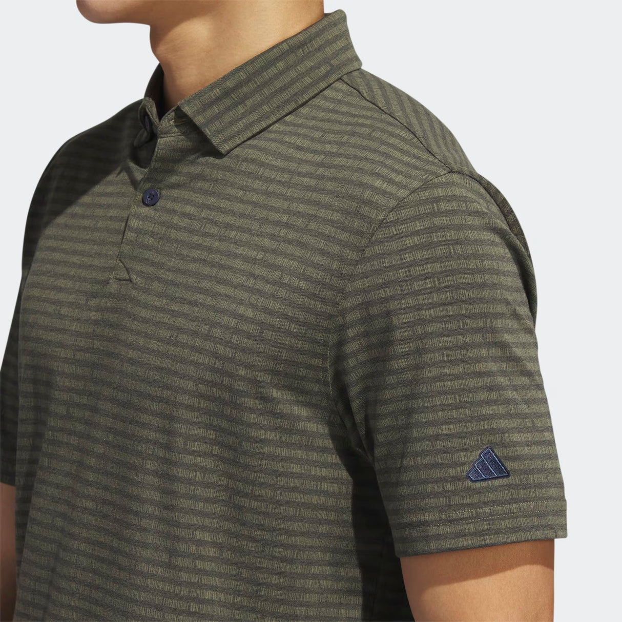 Adidas Go To Stripe Golf Polo Shirt - Dark Green / Navy