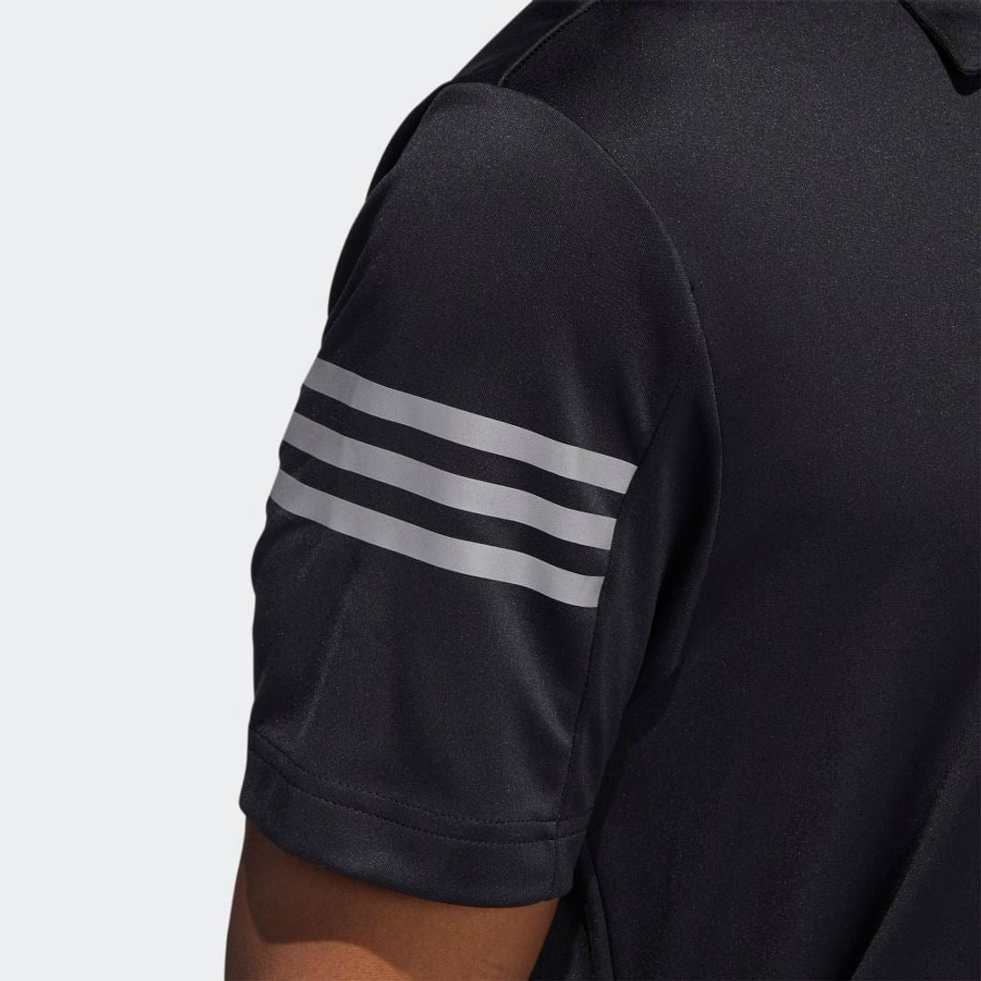 Adidas 3 Stripe Performance Golf Polo Shirt - Black