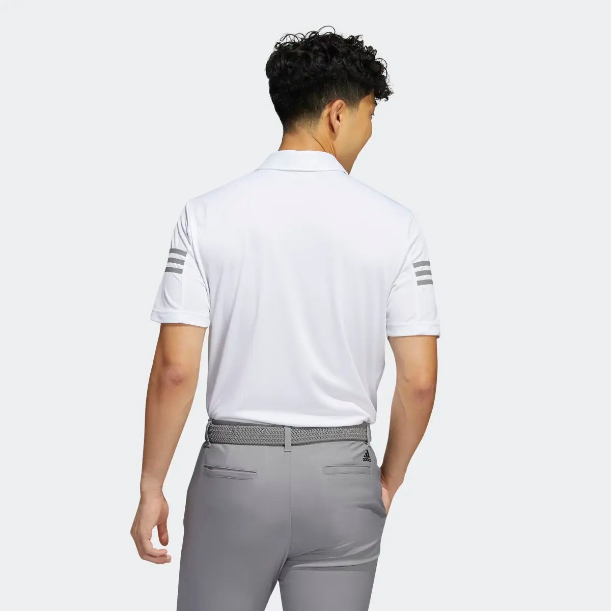 Adidas 3 Stripe Performance Golf Polo Shirt - White