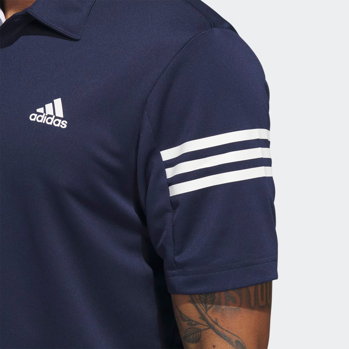 Adidas 3 Stripe Performance Golf Polo Shirt - Navy