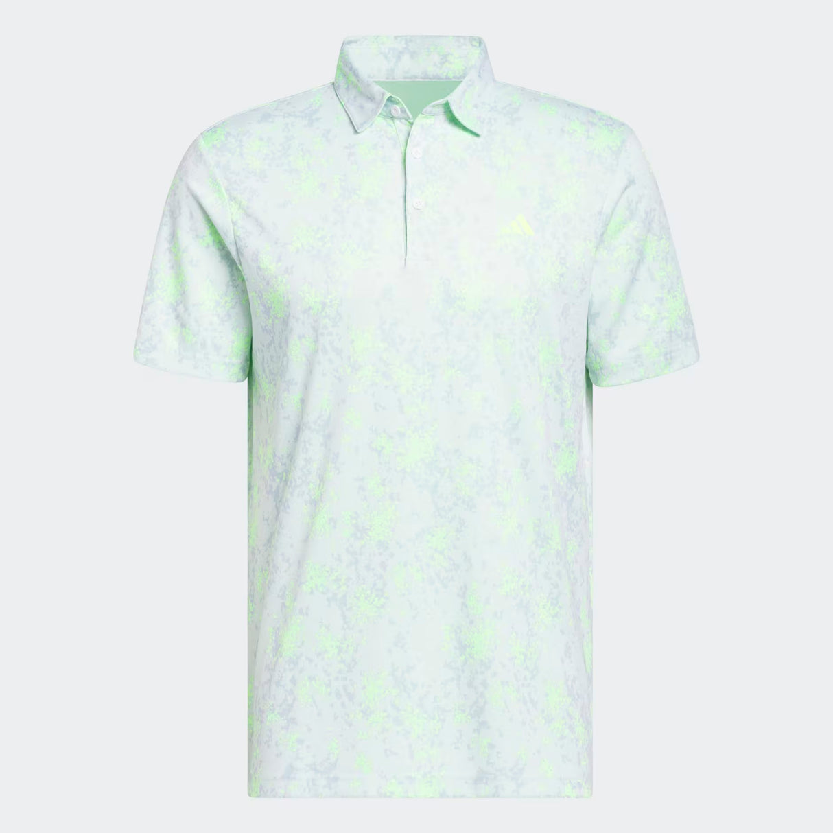 Adidas Burst Jacquard Print Golf Polo Shirt - Lucid Lemon