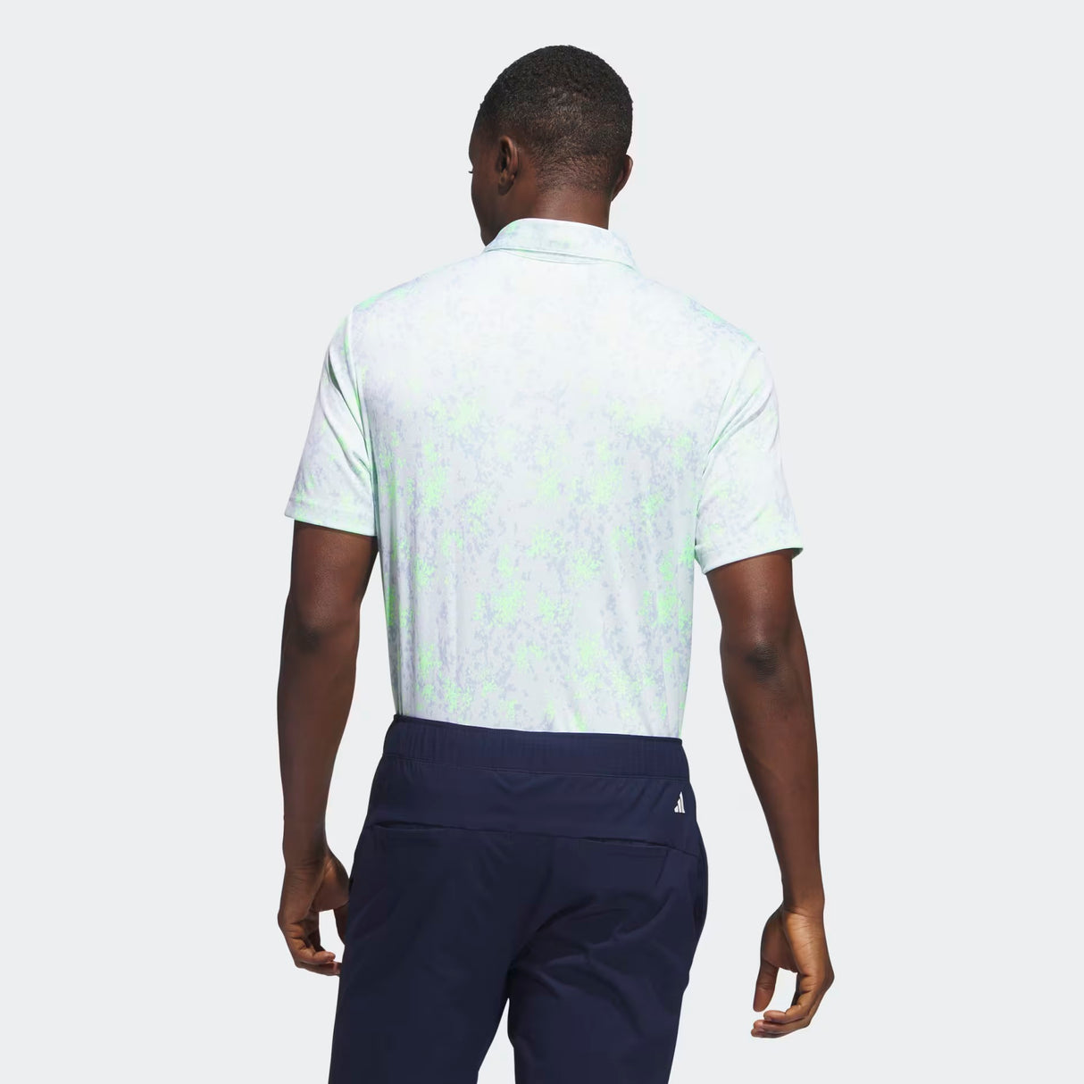 Adidas Burst Jacquard Print Golf Polo Shirt - Lucid Lemon