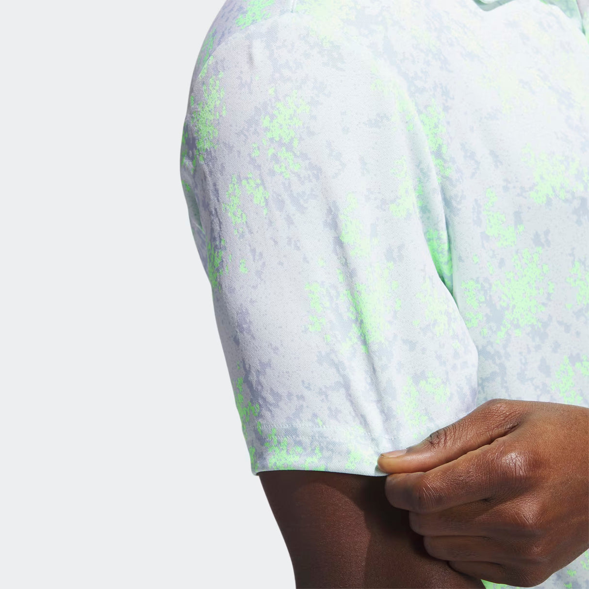 Adidas Burst Jacquard Print Golf Polo Shirt - Lucid Lemon