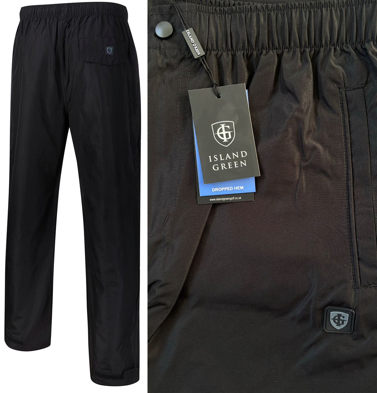 Island Green Lightweight Drop Hem Waterproof Golf Trousers