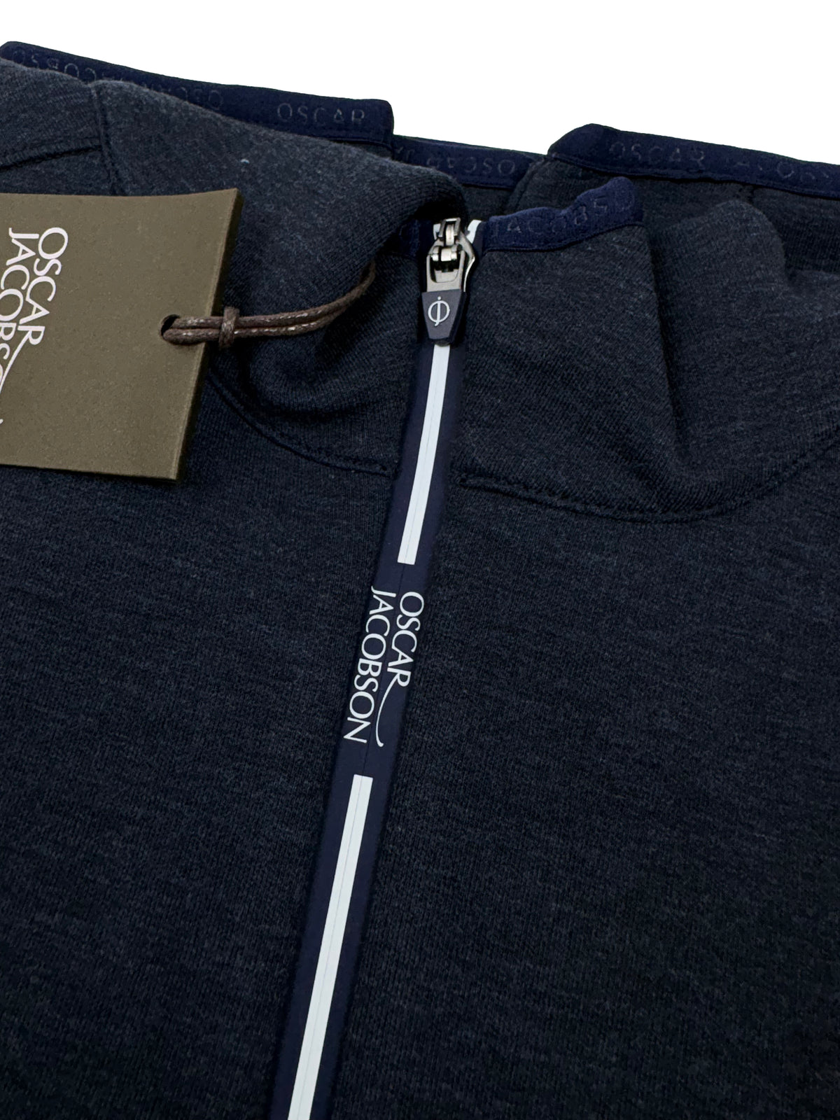 Oscar Jacobson Dayne 1/4 Zip Pullover Golf Hoodie - Navy Marl