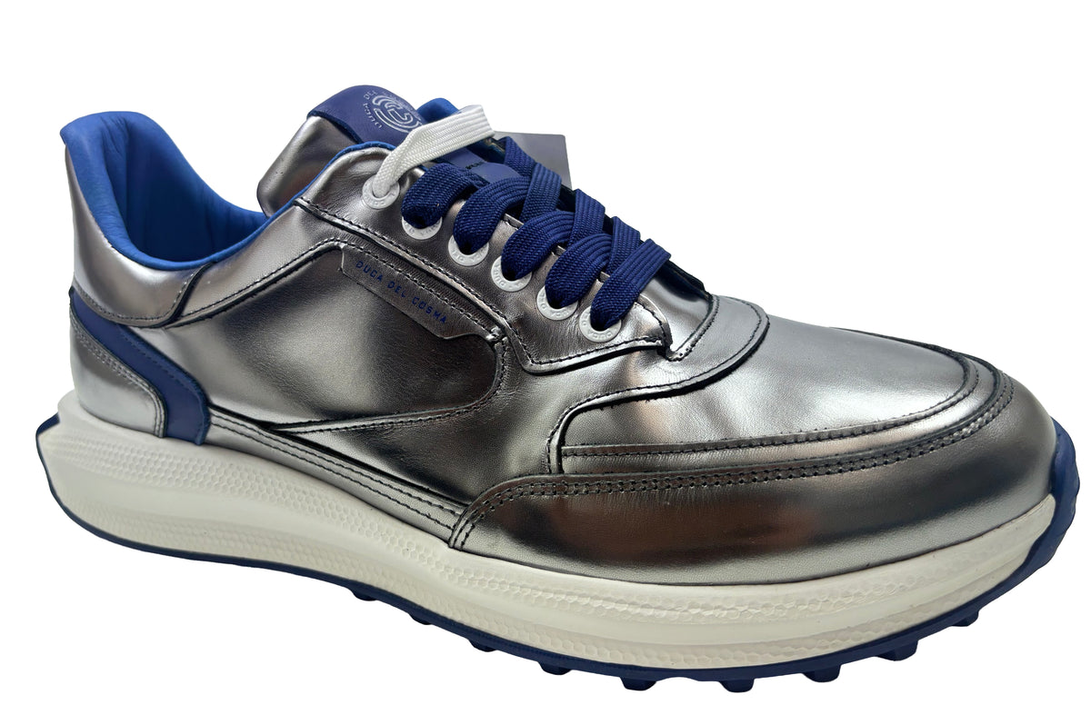 Duca Del Cosma Davanti Spikeless Golf Shoes - SAMPLE - Silver Mirror