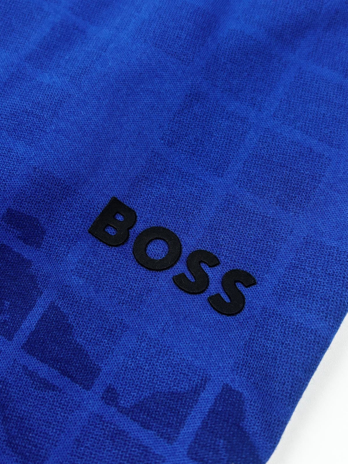 BOSS Mercerised graphic Clash Print Golf Polo Shirt - Royal Blue