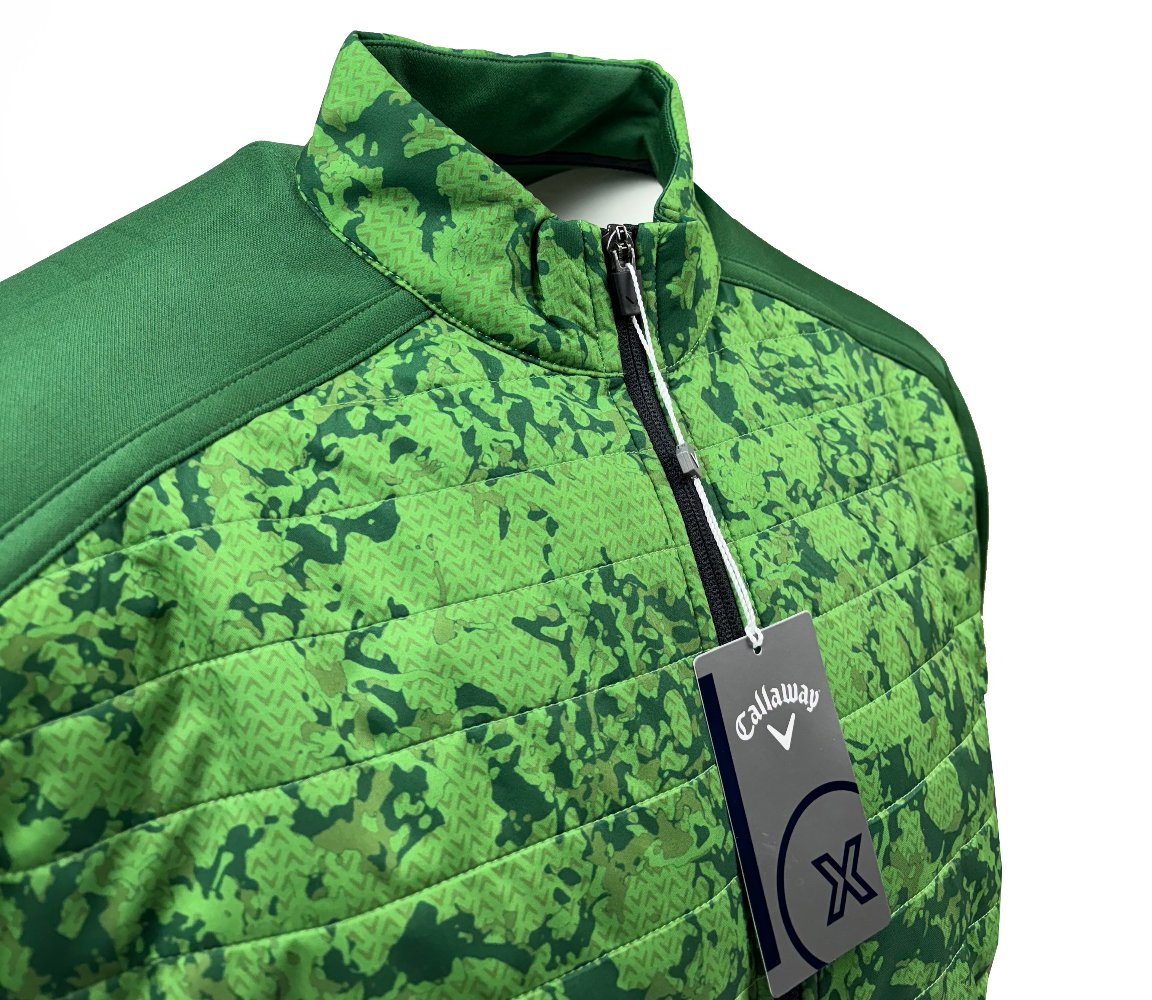 Callaway Golf Abstract Camo Printed Full Zip Mixed Media Jacket