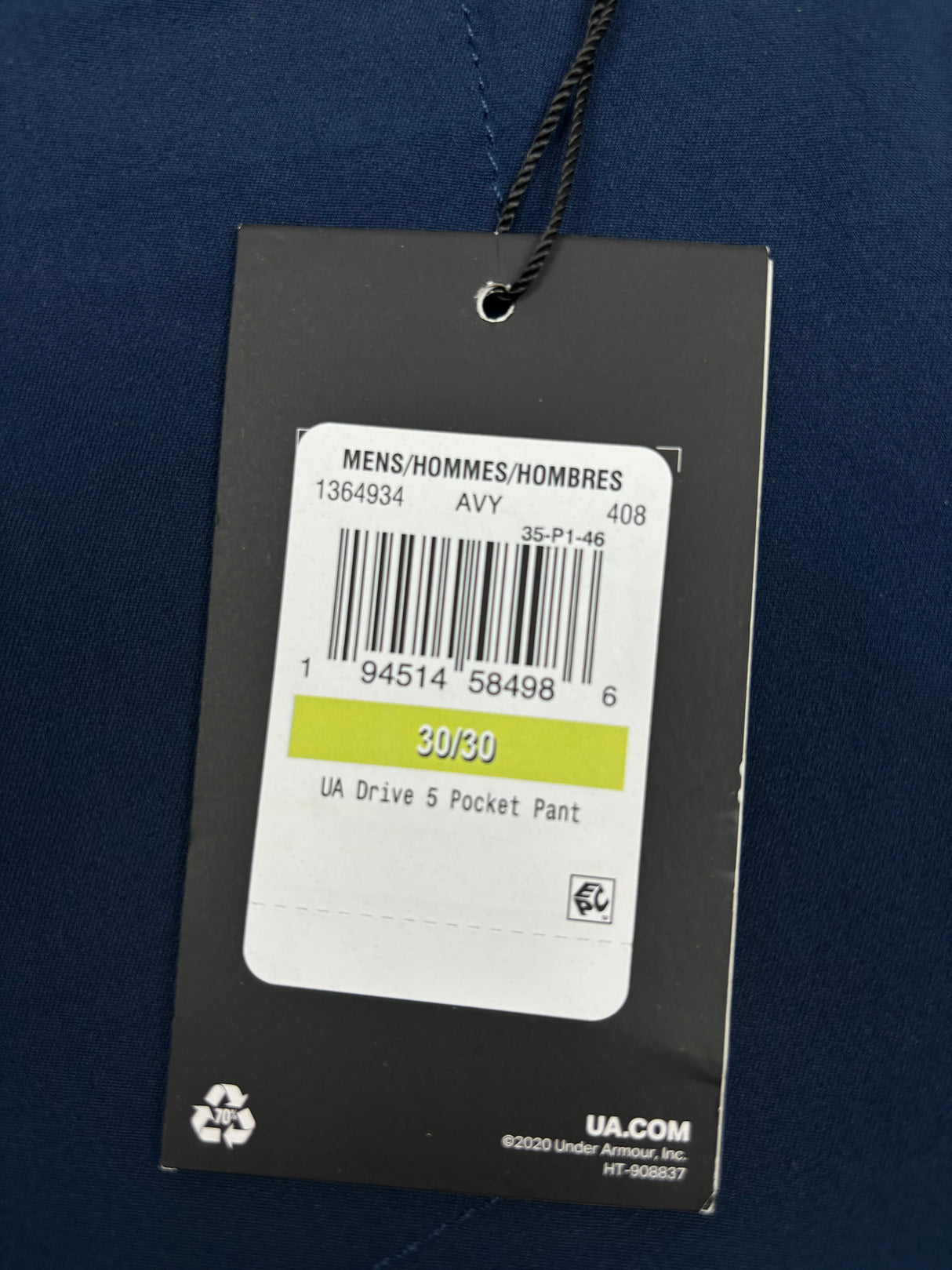 Under Armour Drive 5 Pocket Golf Trouser - Slim Taper Fit - Navy