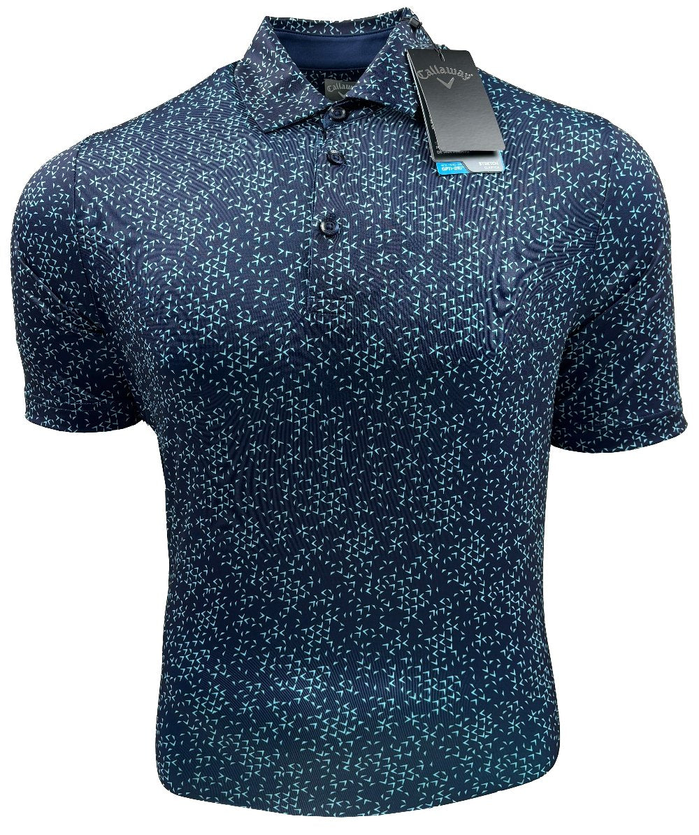 Callaway All Over Chev Print Graphic Polo Shirt - Peacoat Navy