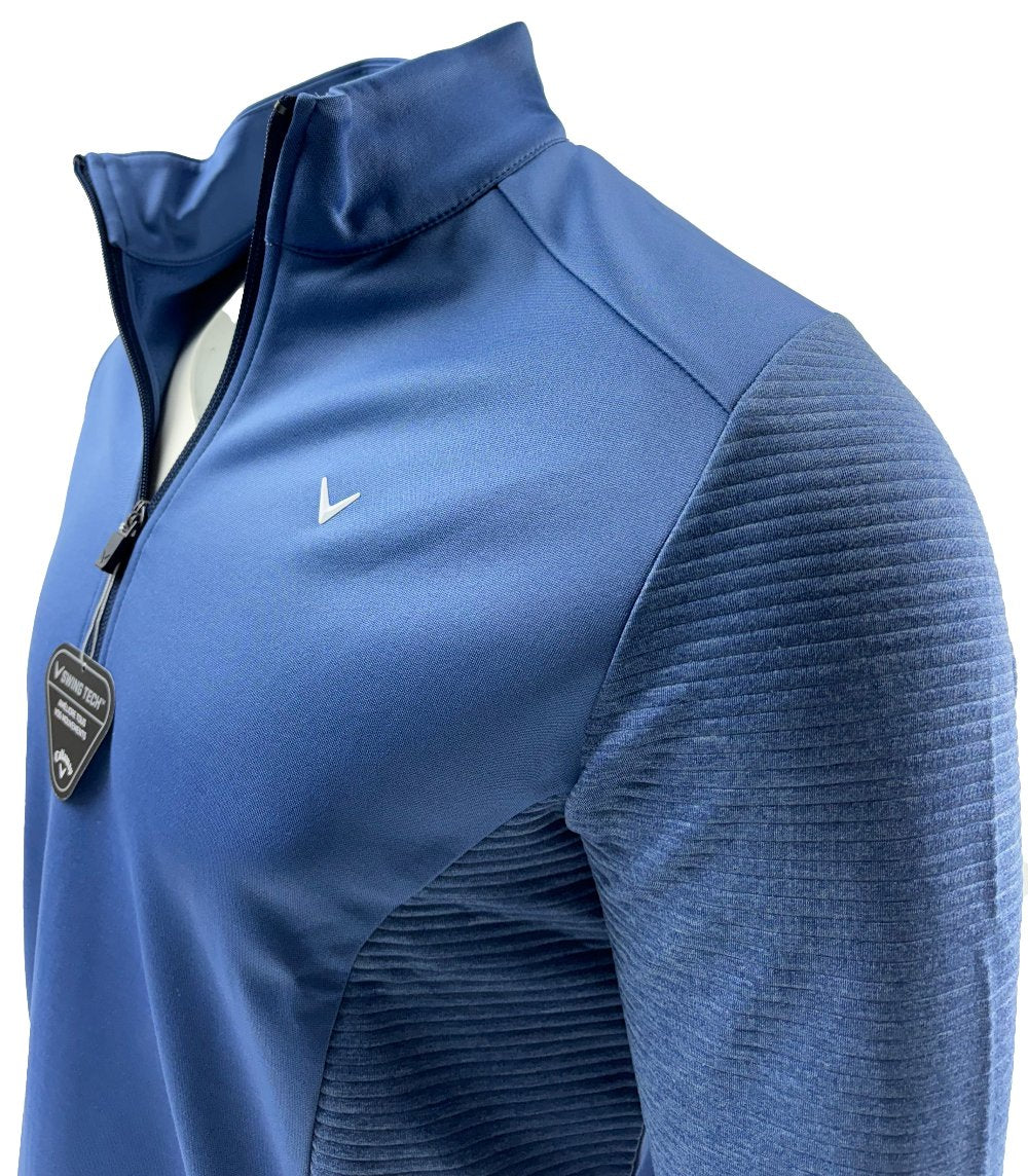 Callaway Golf Ottoman Ribbed 1/4 Zip Pullover - Blue
