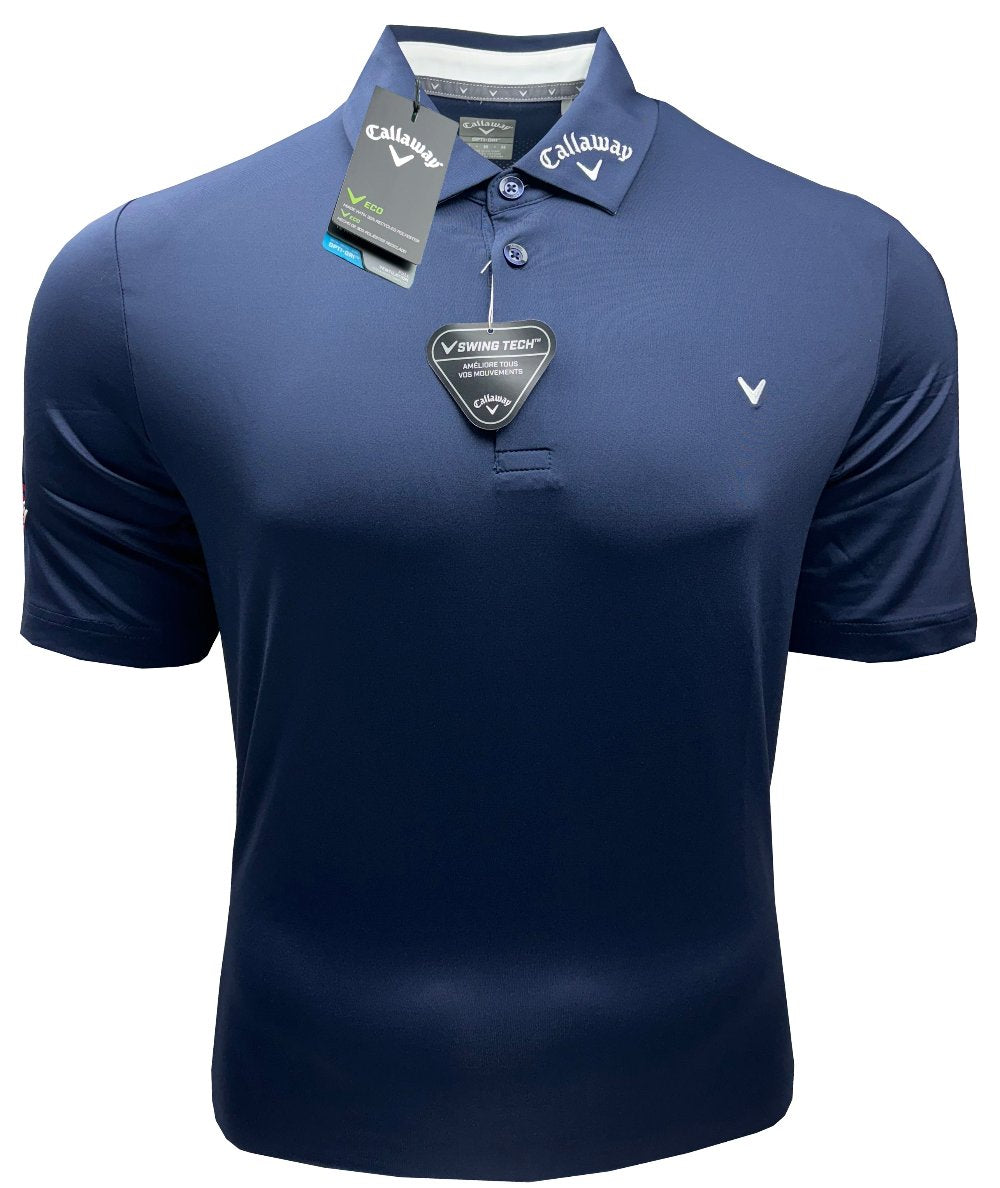 Callaway Golf 3 Chev Tour Polo Shirt - Odyssey Logo - Peacoat Navy