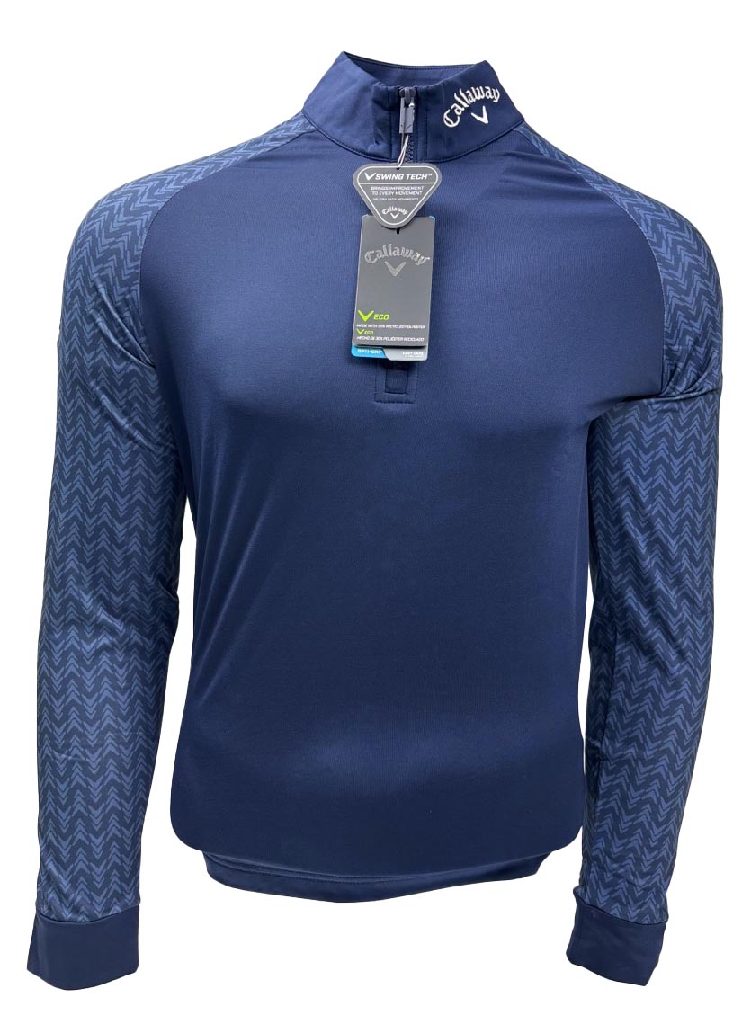Callaway Odyssey Blocked 1/4 Zip Pullover - Peacoat