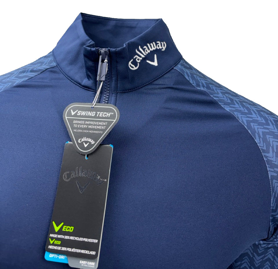 Callaway Odyssey Blocked 1/4 Zip Pullover - Peacoat