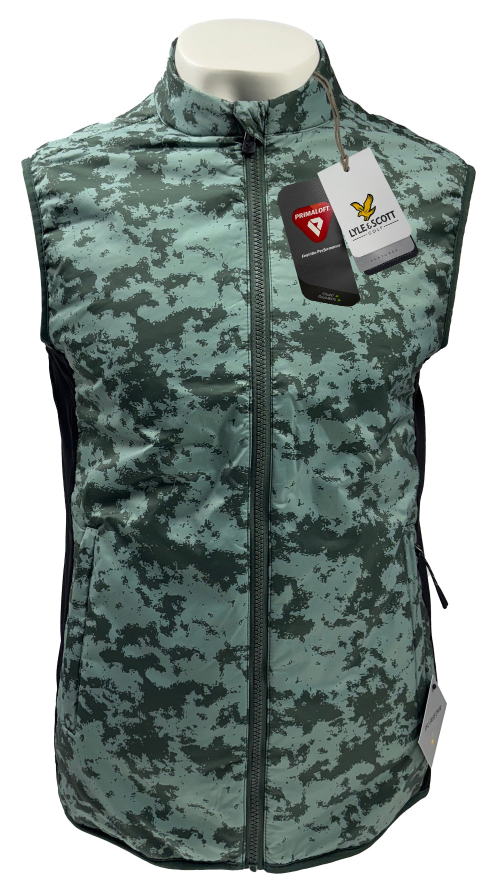 Lyle & Scott Golf Seafoam Print Primaloft Gilet - Cactus Green