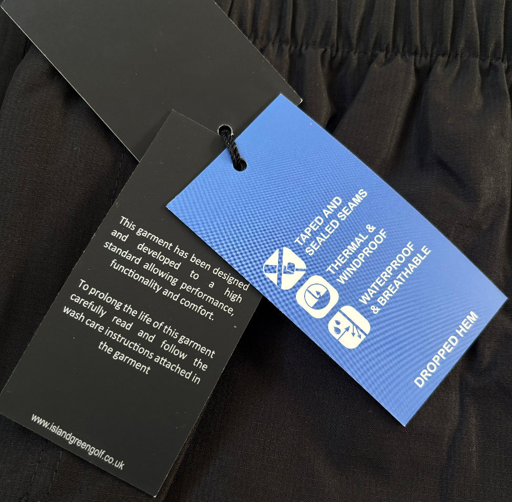 Island Green Lightweight Drop Hem Waterproof Golf Trousers