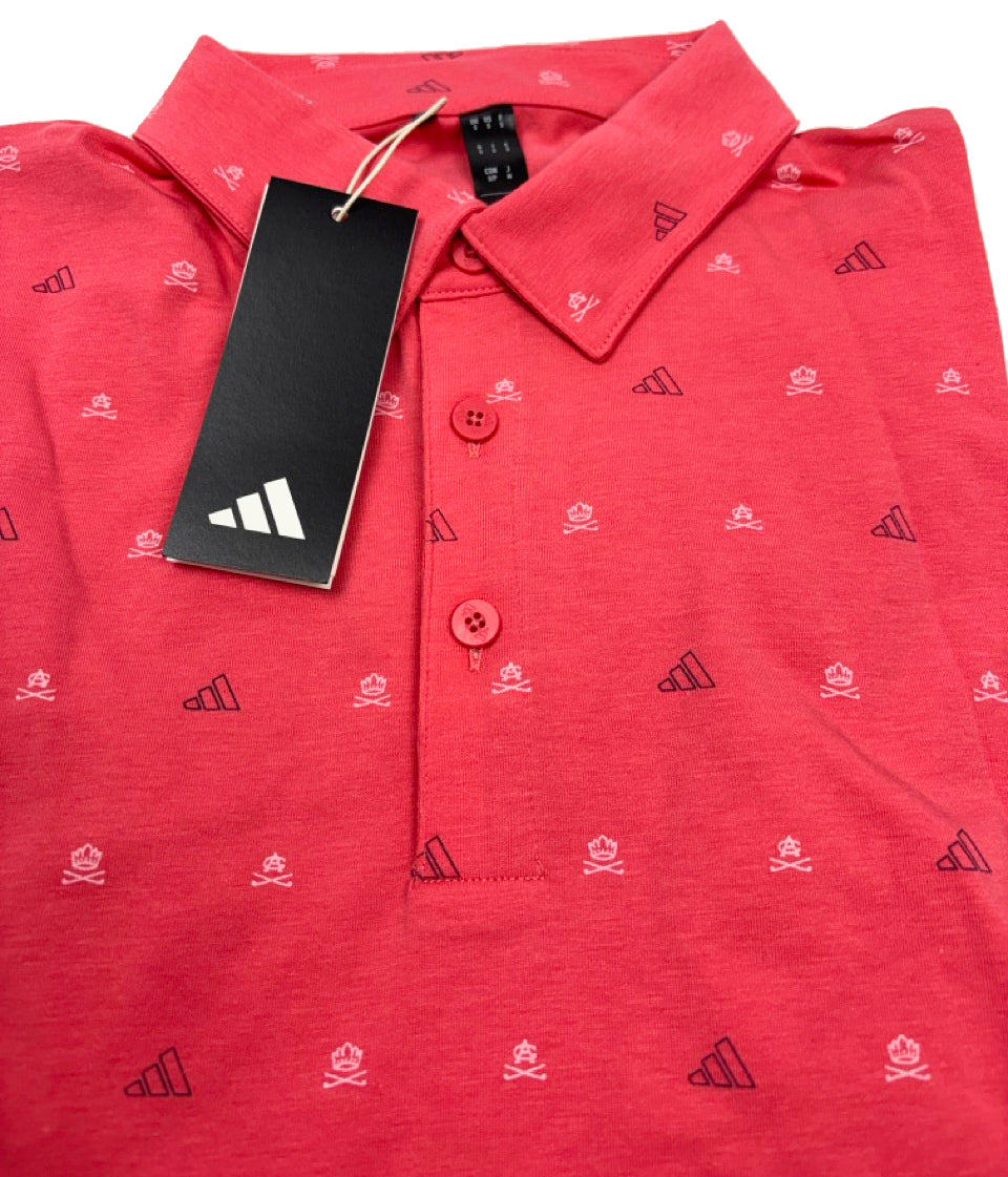 Adidas Go To Mini Crest Print Golf Polo Shirt