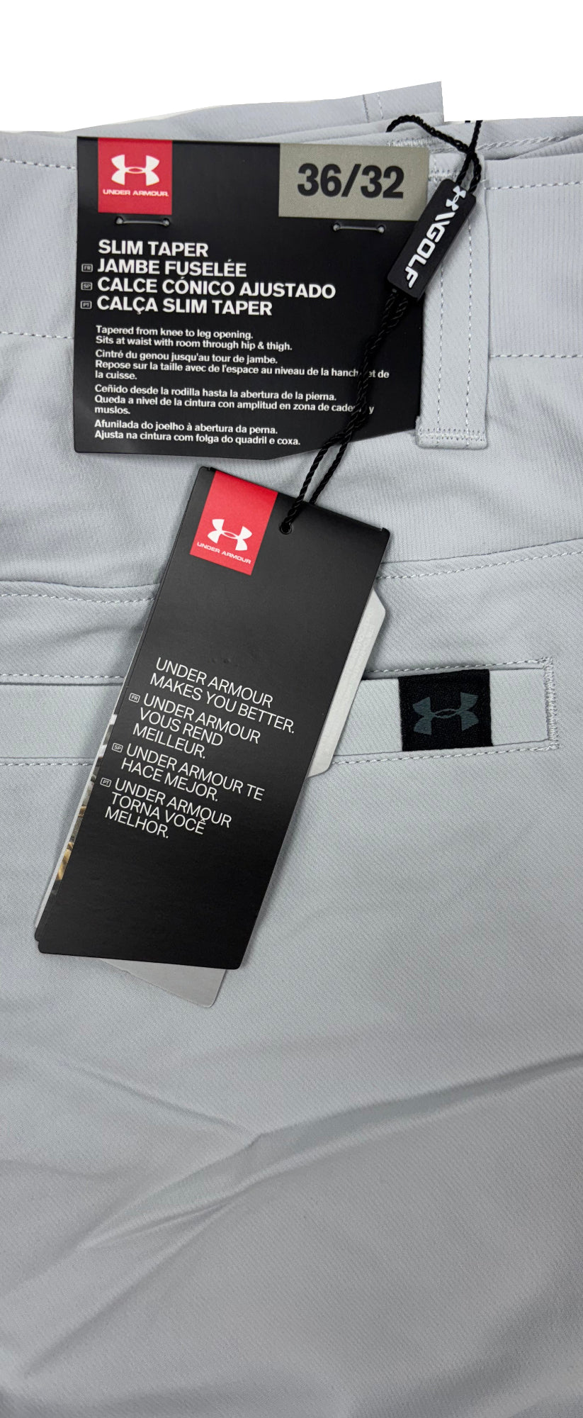 Under Armour EU Tech SLIM Tapered Golf Trousers - Halo Grey