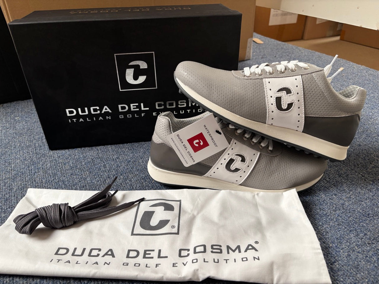 Duca Del Cosma Belair Premium Spikeless Golf Shoes - Grey / Dark Grey - Handmade in 🇵🇹