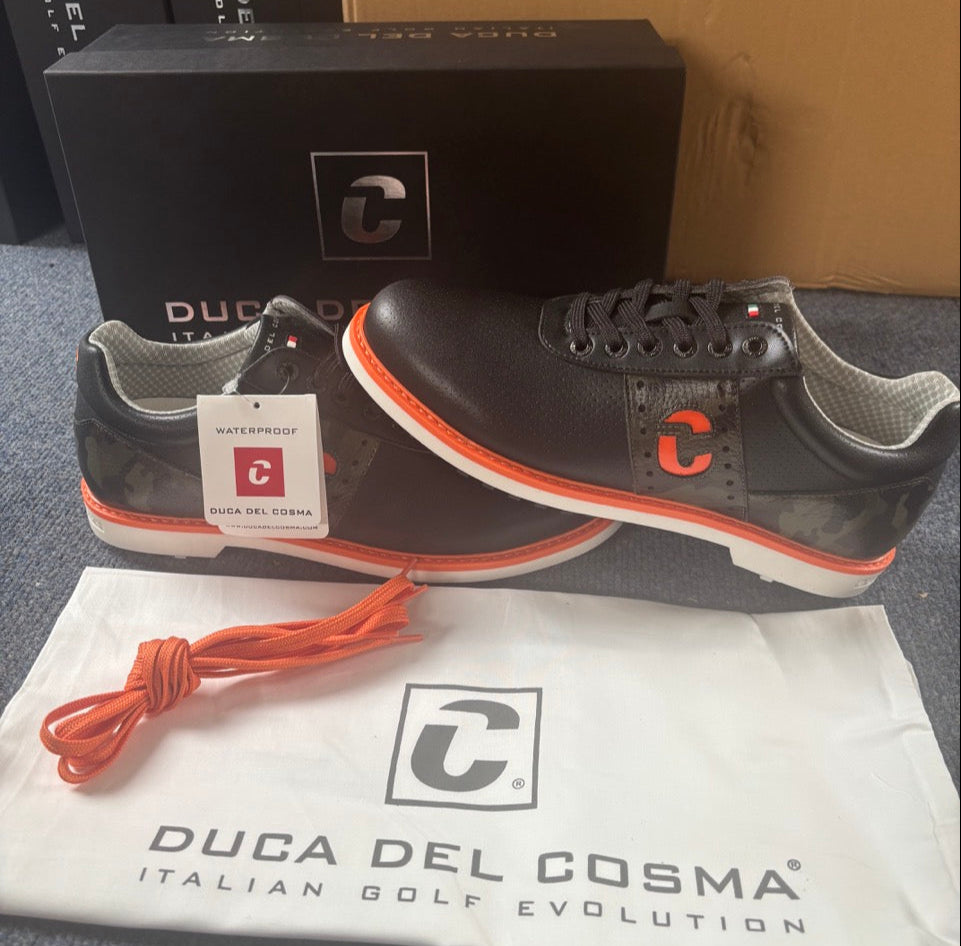 Duca Del Cosma Joost Luiten JL Premium Spikeless Golf Shoes - Black / Camo - Handmade in 🇵🇹