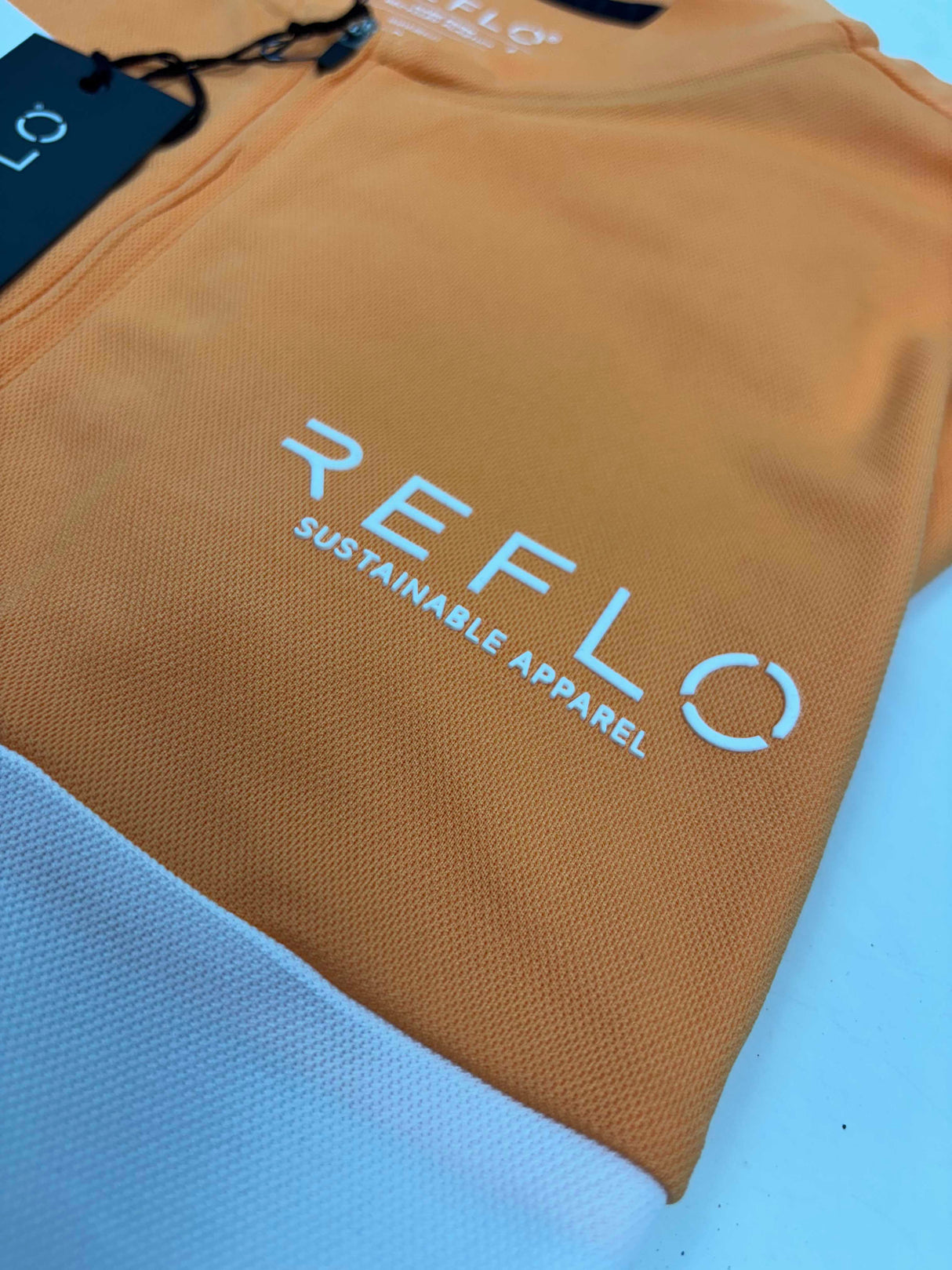 Reflo Tobol 1/4 Zip Blade Neck Golf Polo Shirt - Tangerine / White