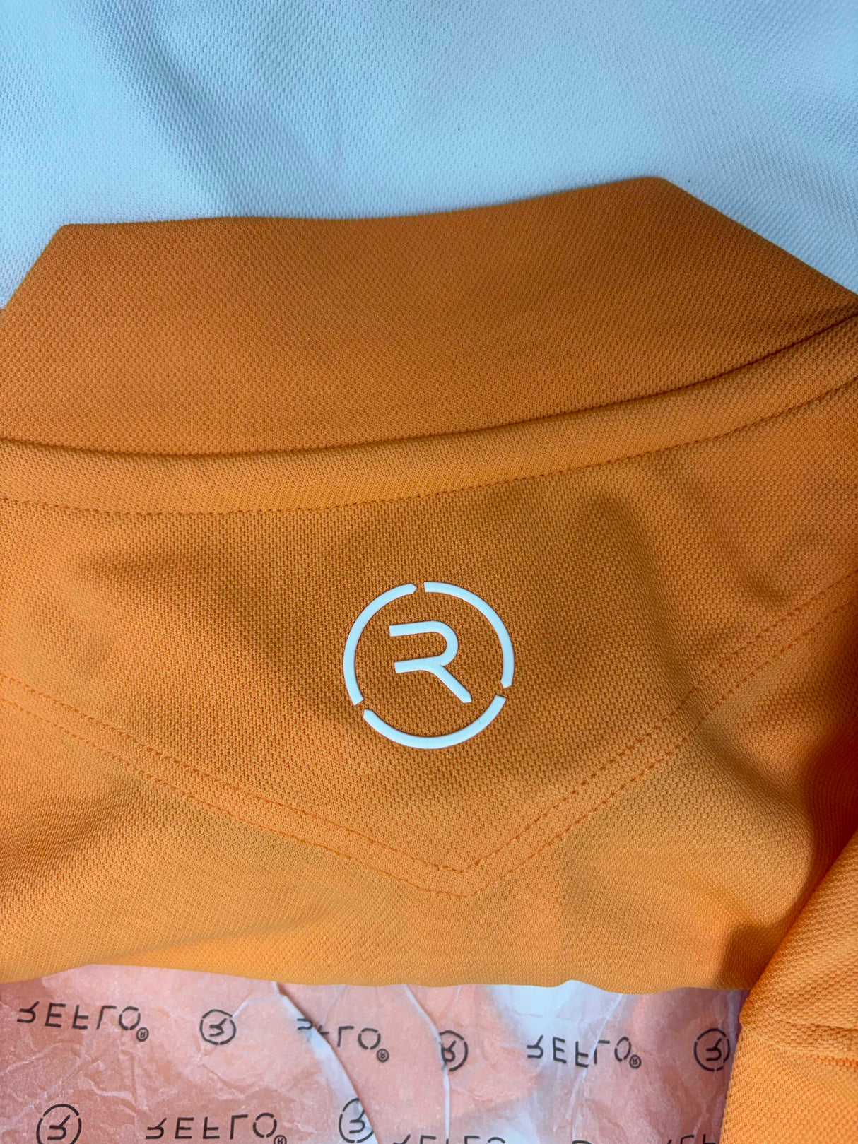 Reflo Tobol 1/4 Zip Blade Neck Golf Polo Shirt - Tangerine / White