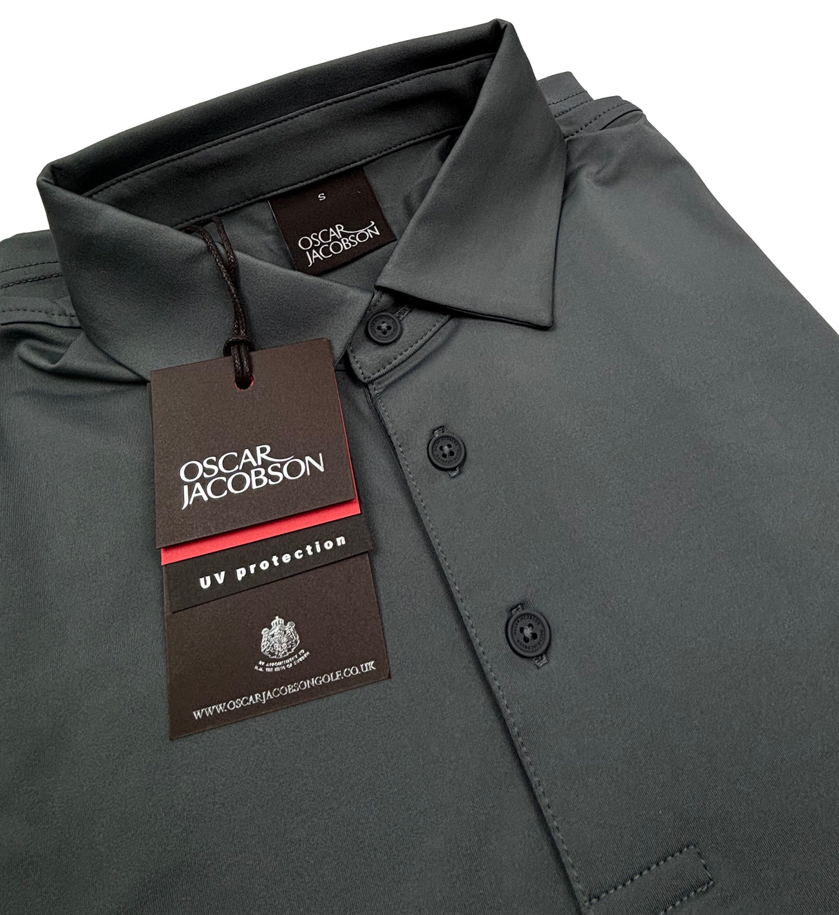 Oscar Jacobson Bullock Tech Golf Polo Shirt - Pewter Grey