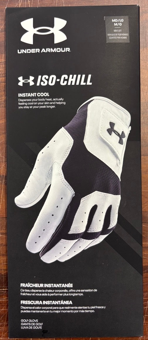 Under Armour Iso Chill Cabretta Leather Golf Glove - Black Trim