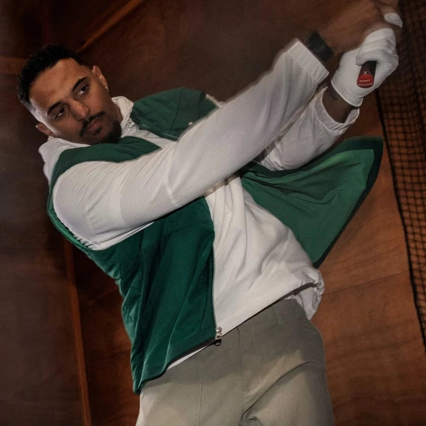 Adidas Go-To Quilted DWR Full Zip Golf Vest - Core Green