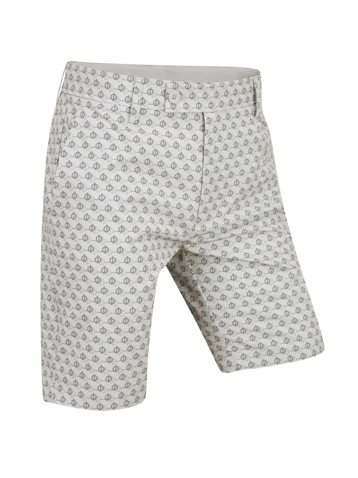Oscar Jacobson Dunbar Pattern Performance Golf Shorts - Lunar Grey