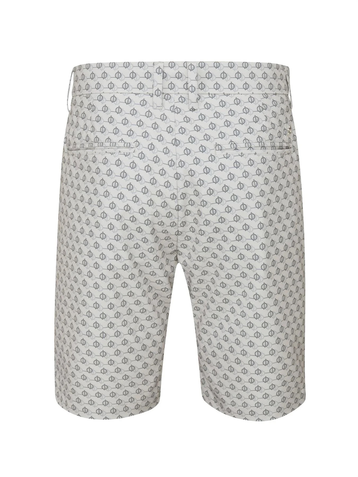 Oscar Jacobson Dunbar Pattern Performance Golf Shorts - Lunar Grey