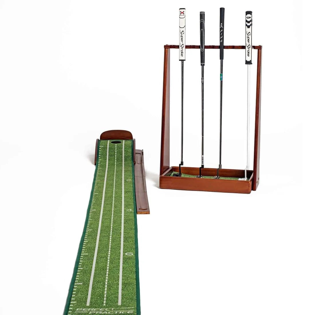 Bashed Box - Perfect Practice Golf Luxury Wooden Putter Stand - Holds 6 Putters