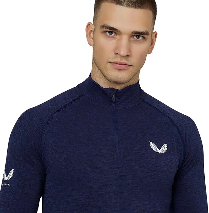 Castore Seamless Tour Performance Golf 1/4 Zip - Midnight Navy Marl