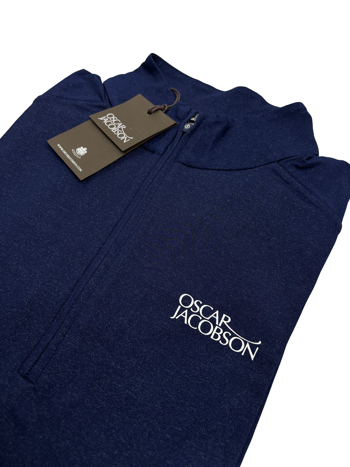 Oscar Jacobson Lawton Tour Marl 1/4 Zip Pullover - Navy Marl