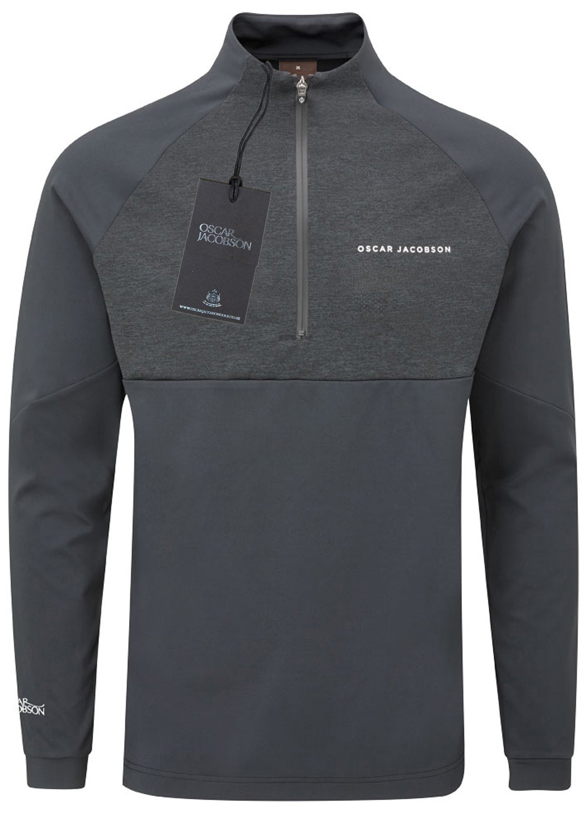 Oscar Jacobson Lexington Tour Heathered 1/4 Zip Pullover - Black
