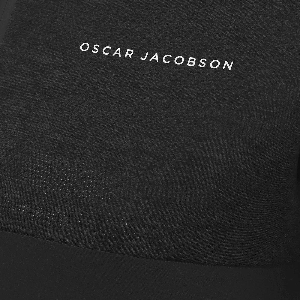 Oscar Jacobson Lexington Tour Heathered 1/4 Zip Pullover - Black