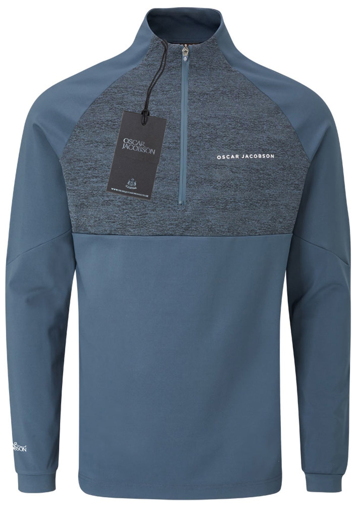 Oscar Jacobson Lexington Tour Heathered 1/4 Zip Pullover - China Blue
