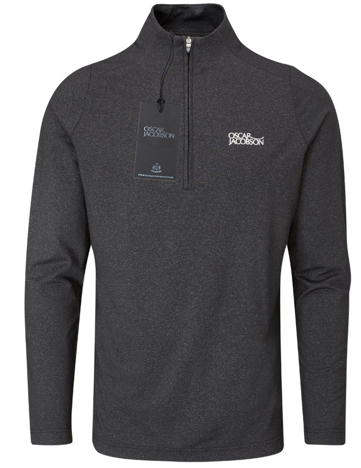 Oscar Jacobson Lawton Tour Marl 1/4 Zip Pullover - Black Marl