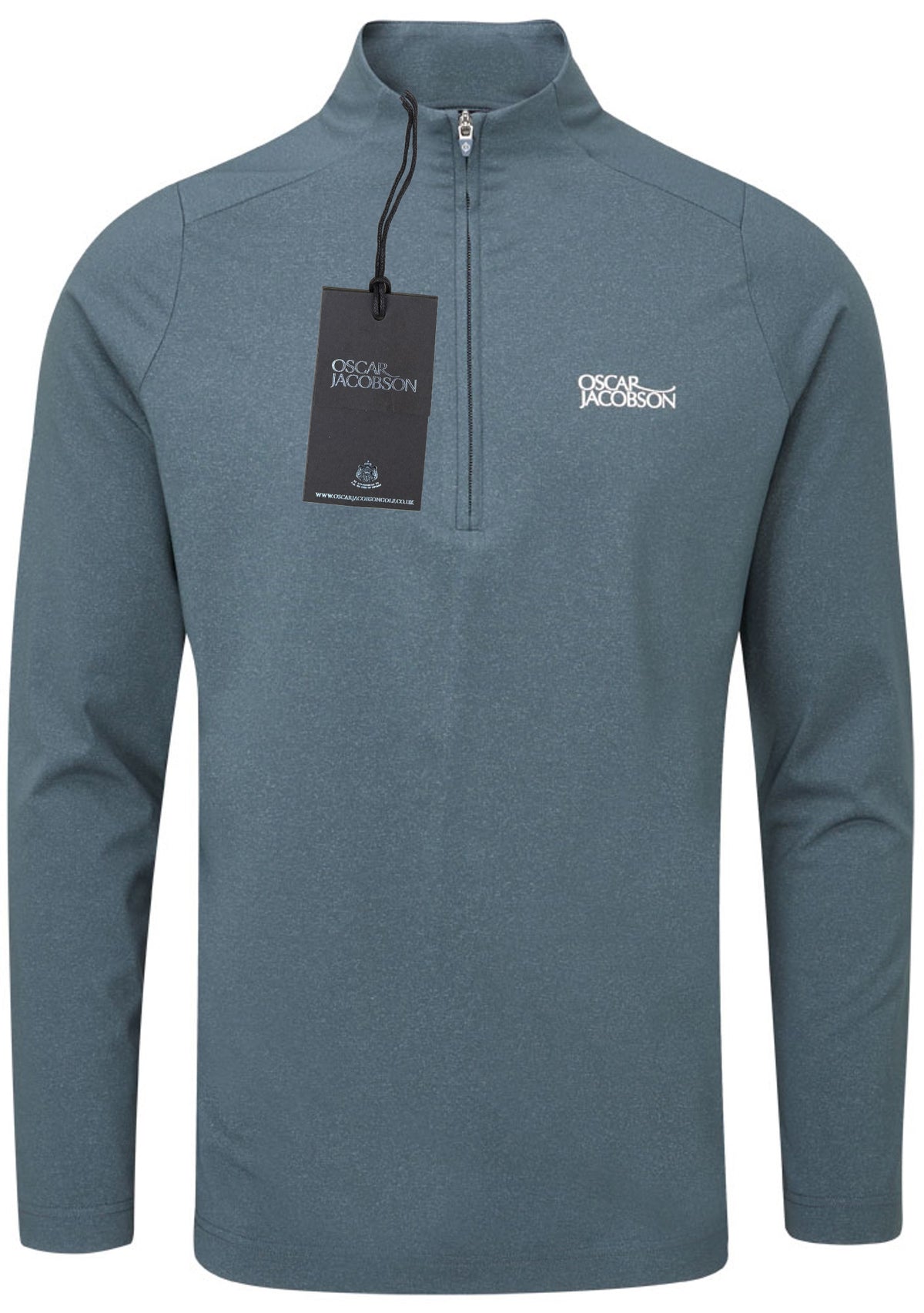 Oscar Jacobson Lawton Tour Marl 1/4 Zip Pullover - China Blue Marl