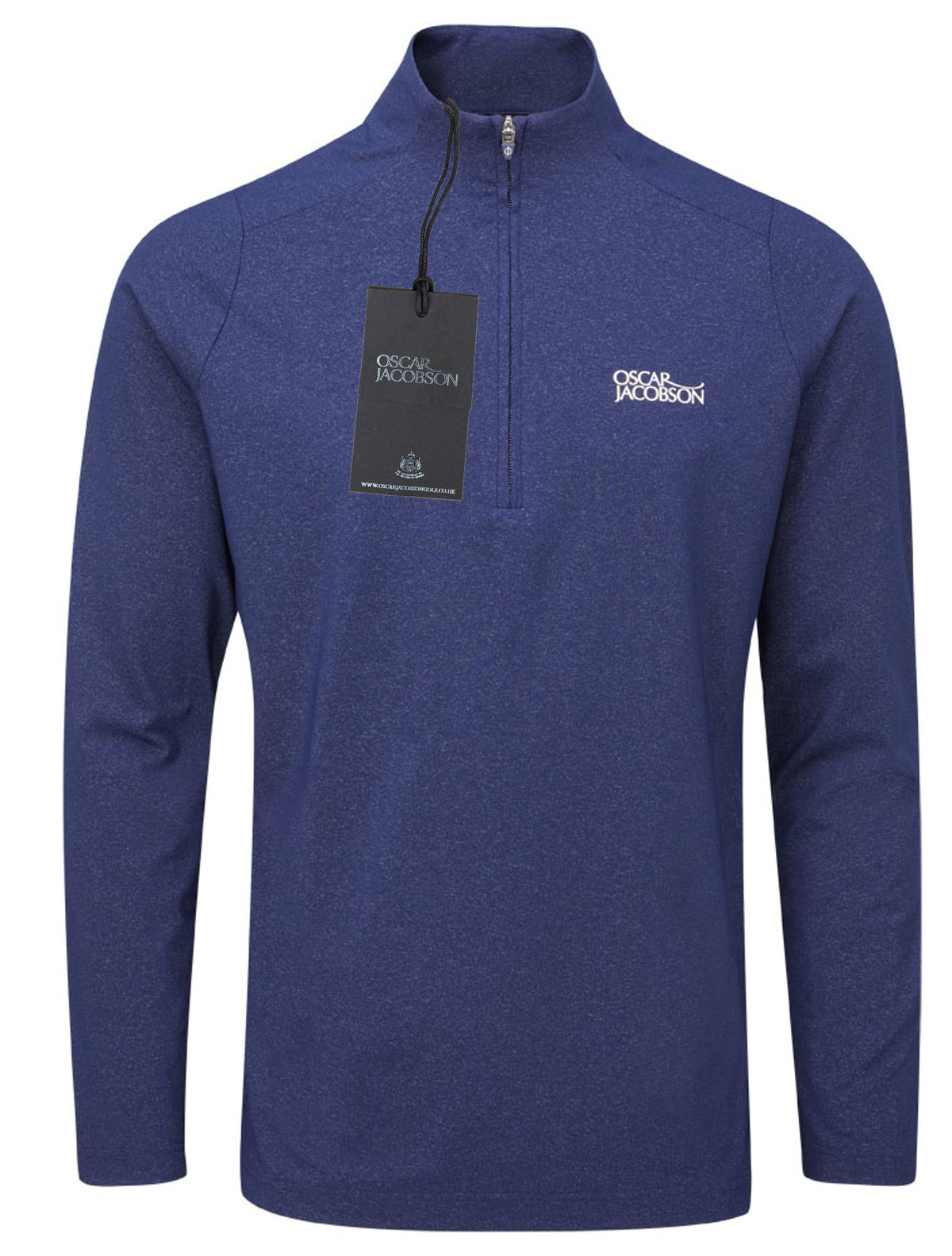 Oscar Jacobson Lawton Tour Marl 1/4 Zip Pullover - Navy Marl