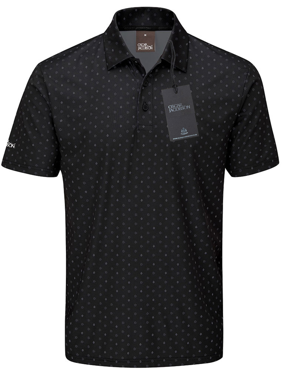 Oscar Jacobson Wellington All Over Print Golf Polo Shirt - Black