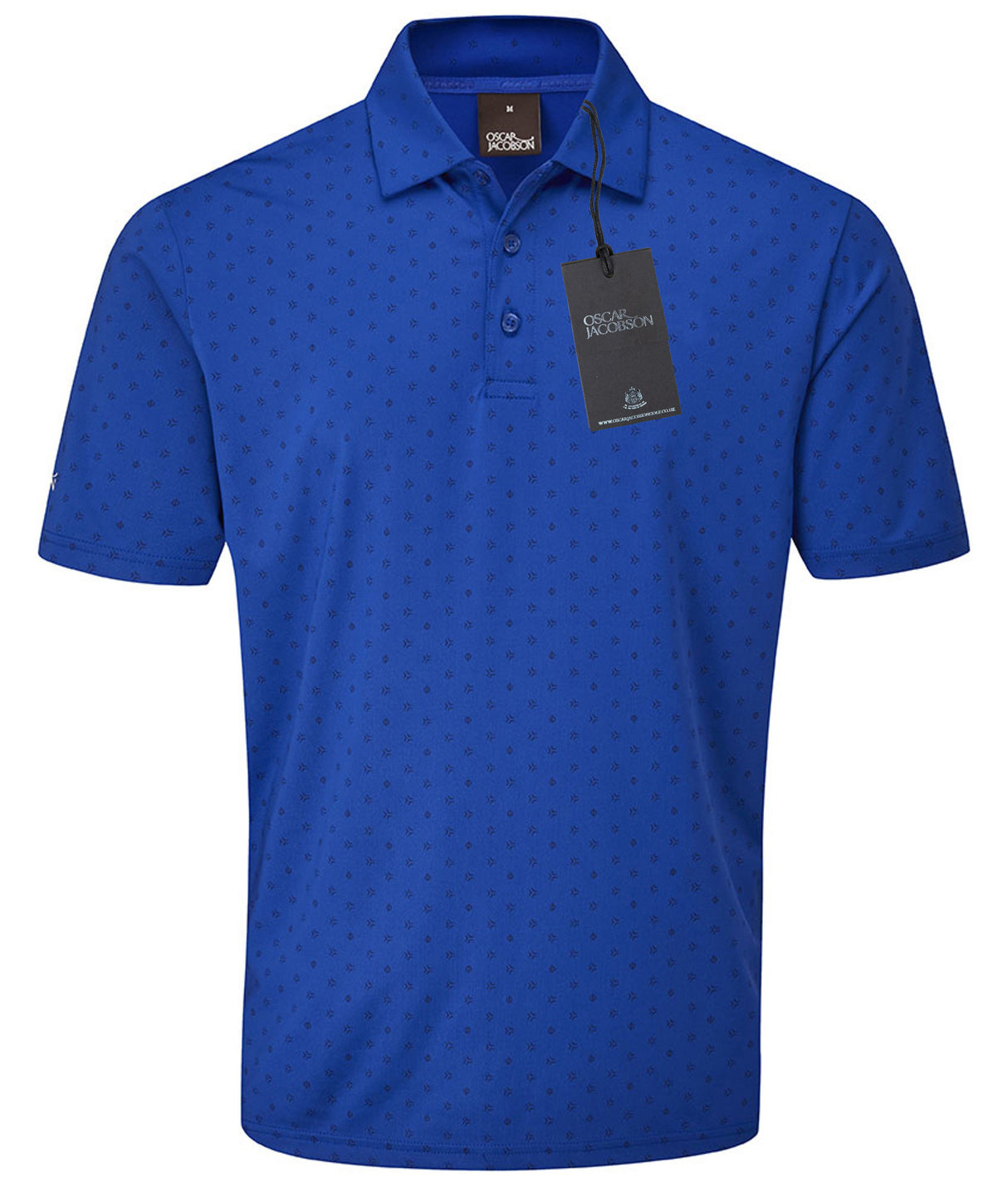 Oscar Jacobson Wellington All Over Print Golf Polo Shirt - Electric Blue