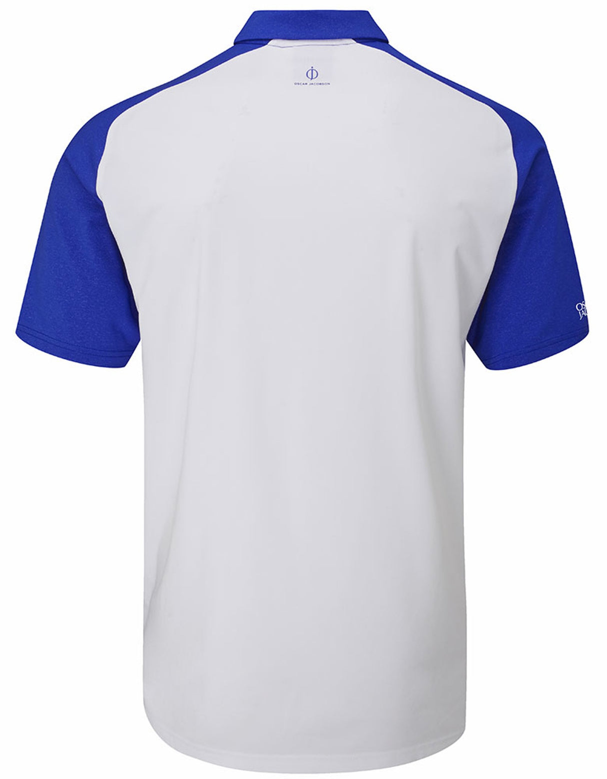Oscar Jacobson Gilman Tour Colour Block Golf Polo Shirt - Electric Blue / White