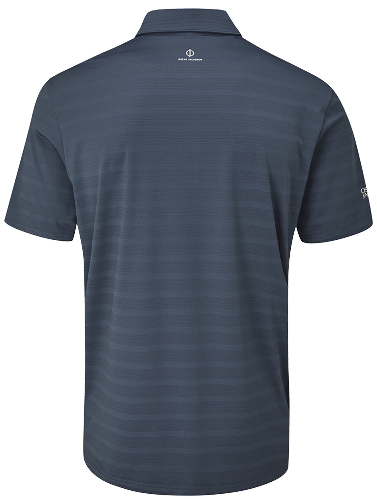 Oscar Jacobson Macdonell Tour Texture Stripe Golf Polo Shirt - China Blue