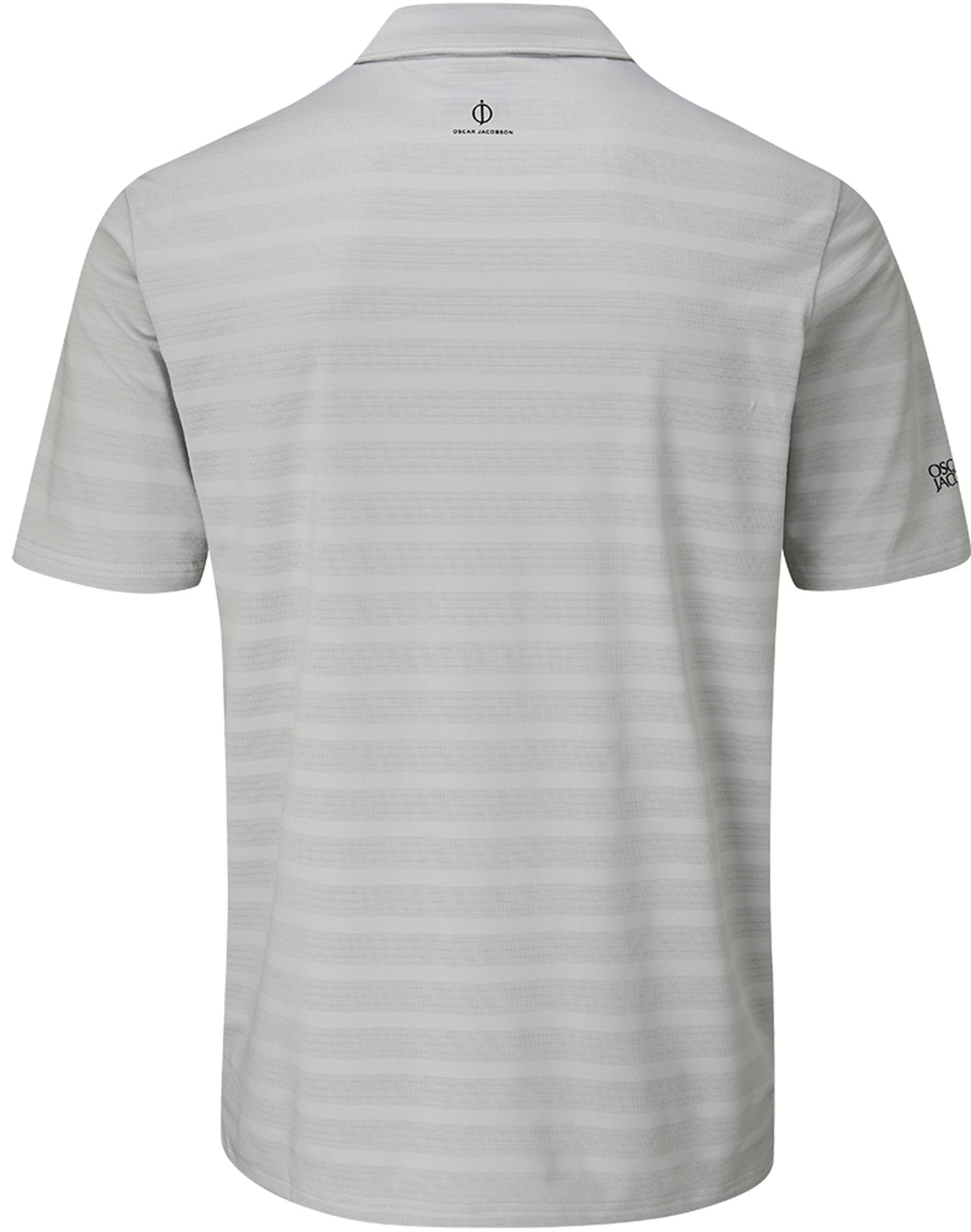 Oscar Jacobson Macdonell Tour Texture Stripe Golf Polo Shirt - Lunar Grey