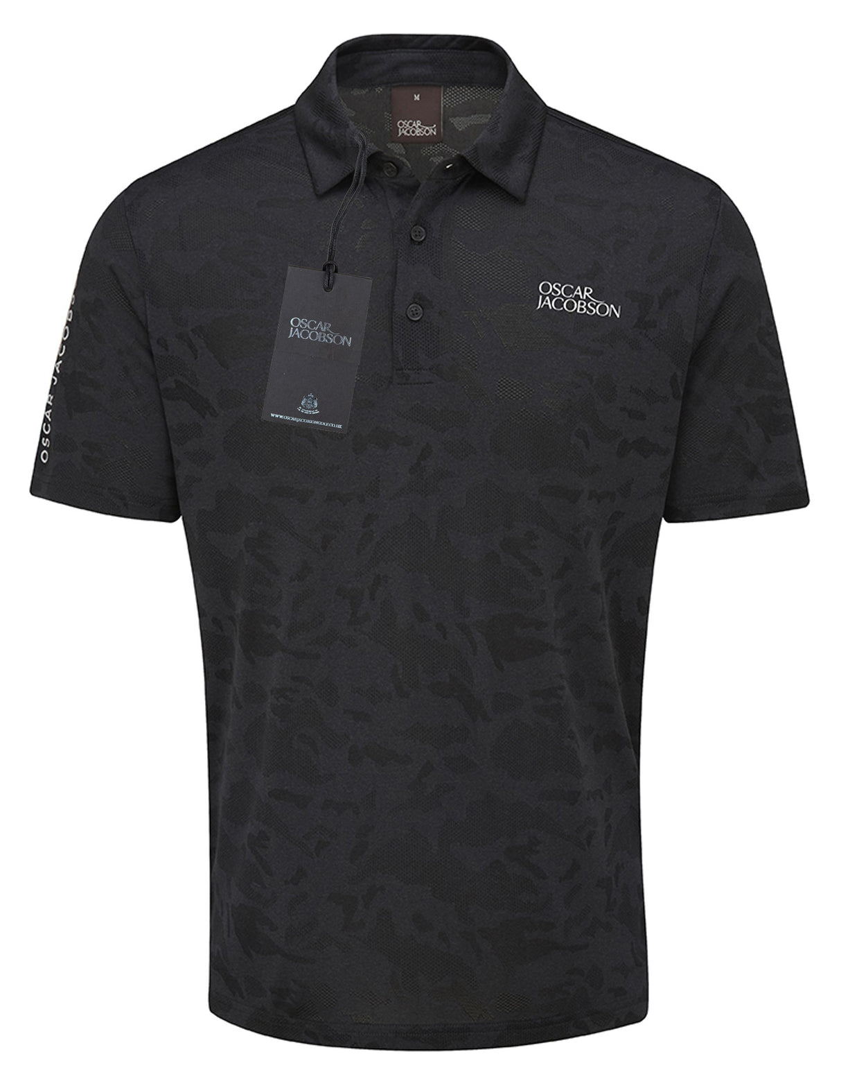 Oscar Jacobson Fairmile Tour Tech Vent Camo Golf Polo Shirt - Black