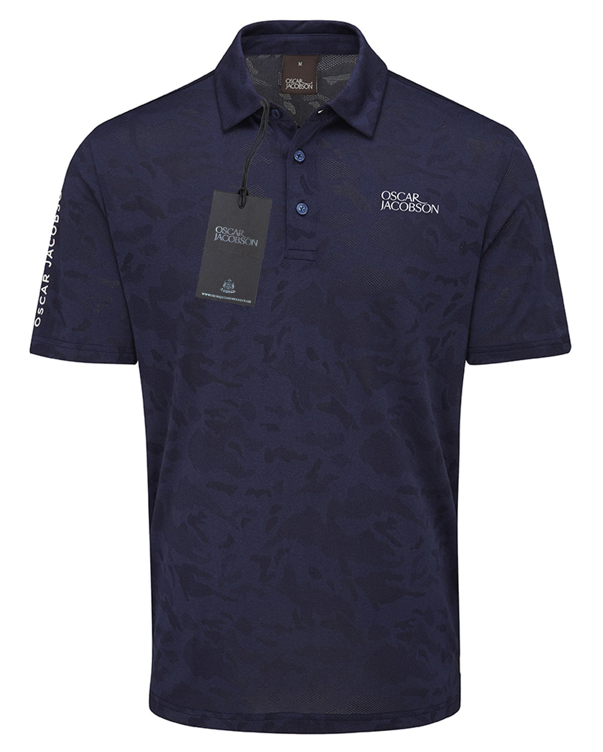 Oscar Jacobson Fairmile Tour Tech Vent Camo Golf Polo Shirt - Navy